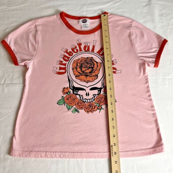 Greatful Dead T-Shirt Top Women Size M Pink Floral Graphic Crewneck Short Sleeve - Picture 2 of 4